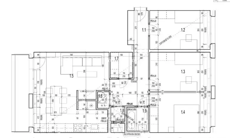 Pronájem bytu 4+kk, Praha - Miškovice, Bendlova, 86 m2