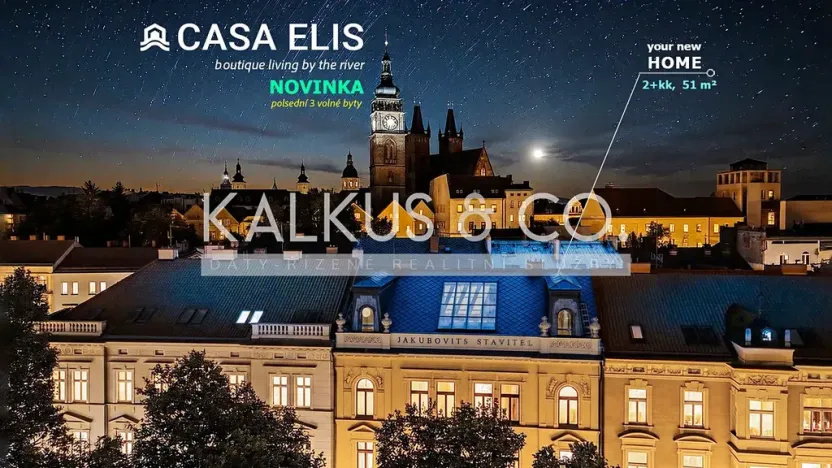 Pronájem bytu 2+kk, Hradec Králové, Eliščino nábřeží, 51 m2