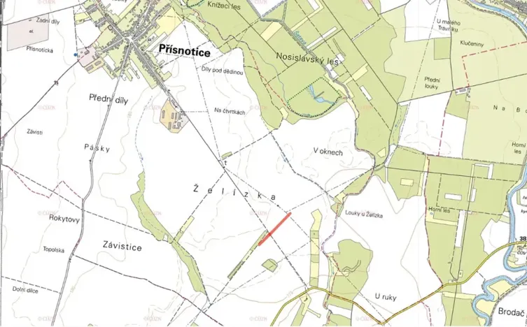 Prodej pole, Přísnotice, 5101 m2
