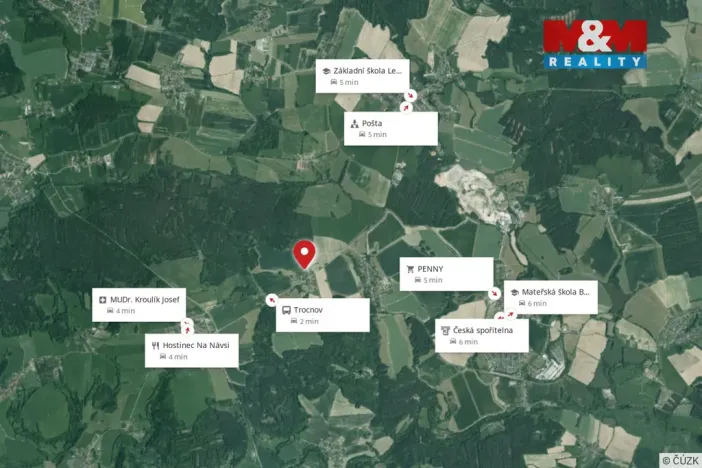 Prodej pozemku pro bydlení, Borovany - Trocnov, 834 m2