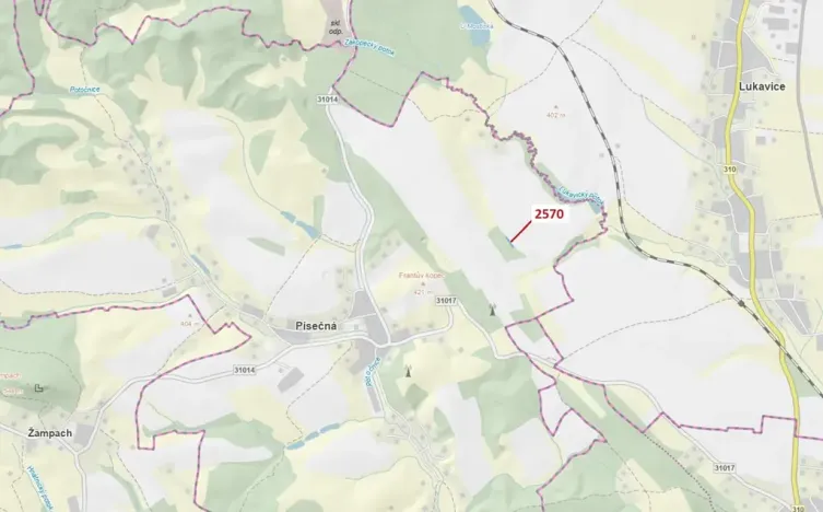 Dražba lesa, Písečná, 447 m2