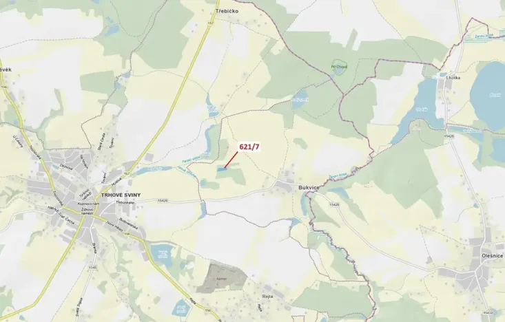 Dražba lesa, Trhové Sviny, 3603 m2