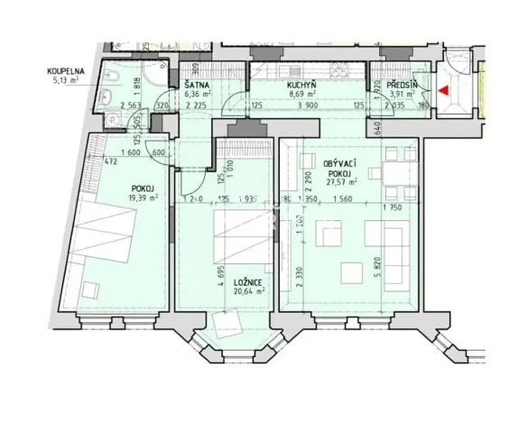 Pronájem bytu 3+1, Praha - Nové Město, Na Poříčí, 92 m2