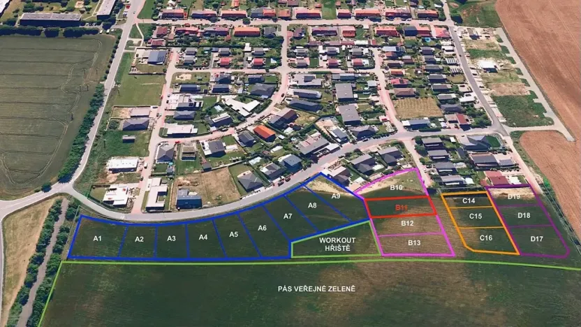 Prodej pozemku pro bydlení, Hrušovany u Brna, Pod Střediskem, 874 m2