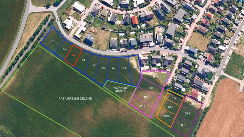 Prodej pozemku pro bydlení, Hrušovany u Brna, Pod Střediskem, 728 m2