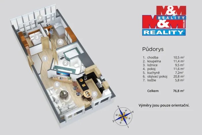Prodej bytu 3+1, Most, Josefa Ševčíka, 67 m2