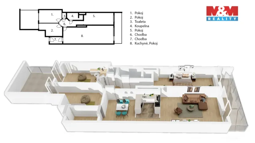 Prodej bytu 4+kk, Benešov, Tyršova, 134 m2
