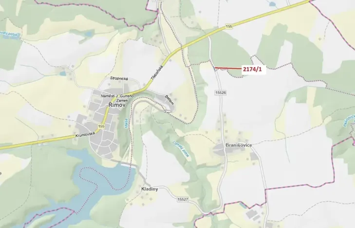 Dražba pozemku, Římov, 194 m2