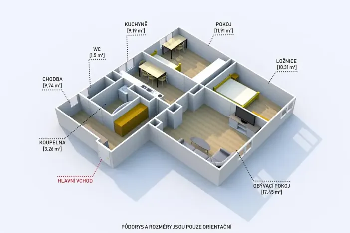 Prodej bytu 3+1, Plzeň, Thámova, 68 m2