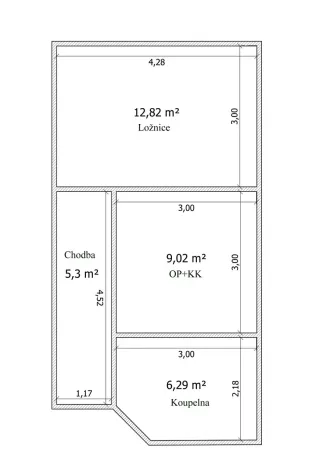 Pronájem bytu 1+1, Brno, Obřanská, 34 m2