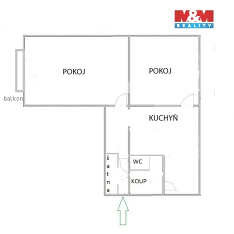 Pronájem bytu 2+1, Vamberk, Struha, 49 m2