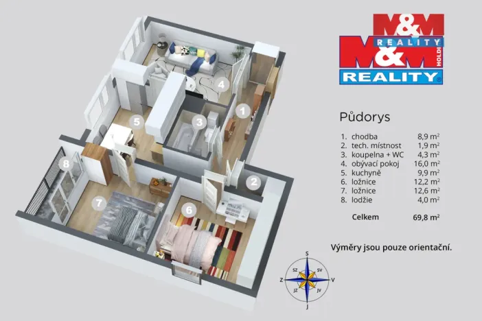 Prodej bytu 3+1, Děčín - Děčín IX-Bynov, Sokolská, 67 m2