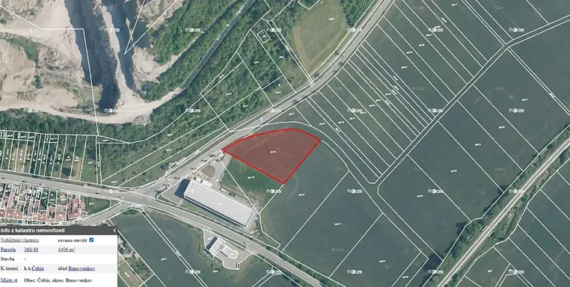 Prodej komerčního pozemku, Čebín, 4406 m2