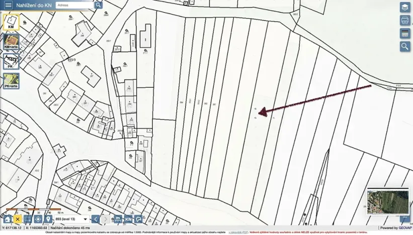 Prodej zahrady, Oslavany, 3447 m2