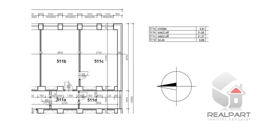 Pronájem kanceláře, Brno, U Svitavy, 55 m2