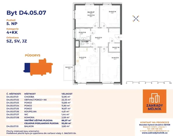 Prodej bytu 4+kk, Mělník, Bezručova, 92 m2