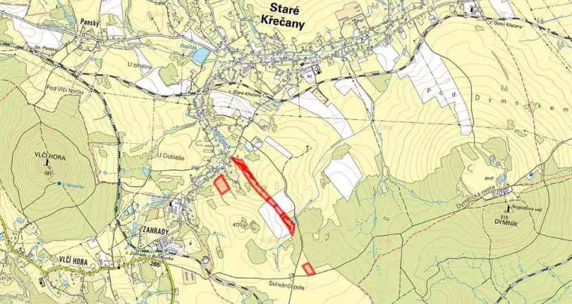 Prodej louky, Staré Křečany, 56275 m2