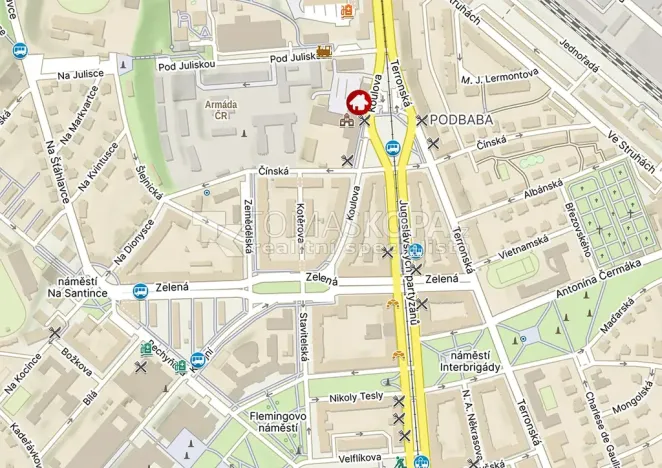 Pronájem bytu 1+1, Praha - Dejvice, Koulova, 40 m2