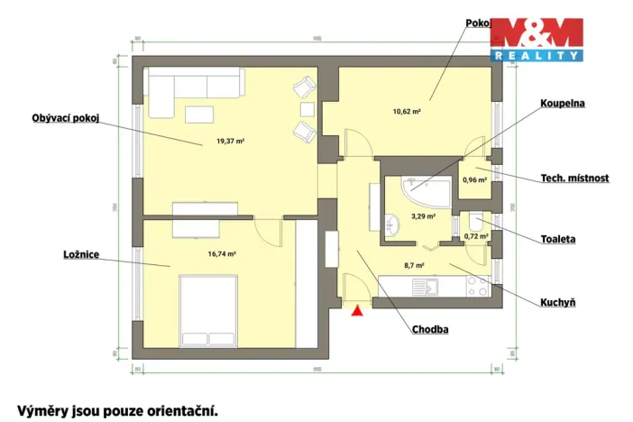 Prodej bytu 3+kk, Mariánské Lázně - Úšovice, Americká, 59 m2