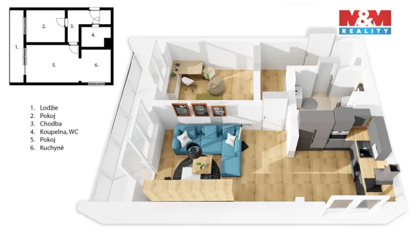 Prodej bytu 2+kk, Kladno, Průchova, 49 m2