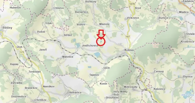 Prodej lesa, Kolinec, 1837 m2