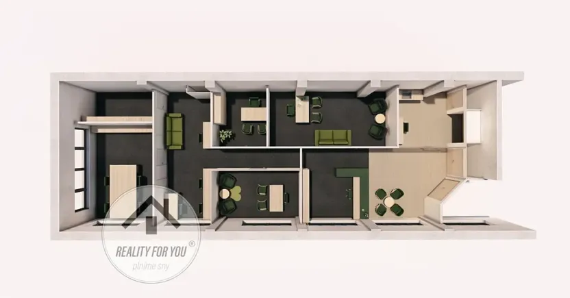 Pronájem kanceláře, Praha - Karlín, Sokolovská, 195 m2