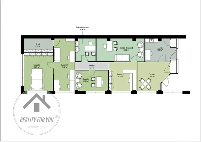 Pronájem kanceláře, Praha - Karlín, Sokolovská, 195 m2