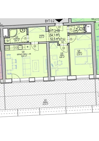 Prodej bytu 3+kk, Brno, Chvalovka, 54 m2