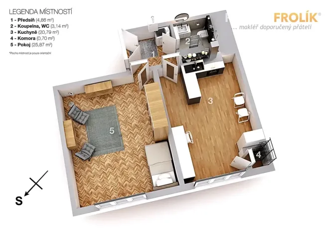 Pronájem bytu 1+1, Praha - Bubeneč, V. P. Čkalova, 55 m2