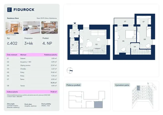 Prodej bytu 3+kk, Brno, Stará, 78 m2