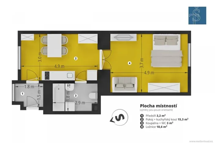 Prodej bytu 2+kk, Praha - Vyšehrad, Neklanova, 42 m2