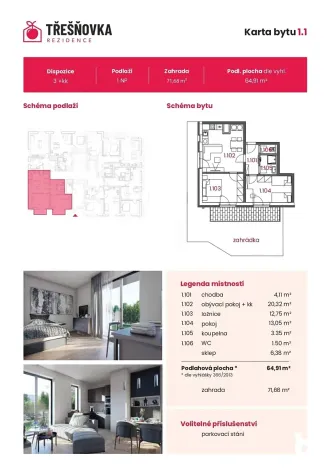 Prodej bytu 3+kk, Kolín, Pražská, 65 m2