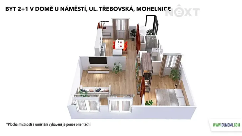 Pronájem bytu 2+1, Mohelnice, Třebovská, 53 m2