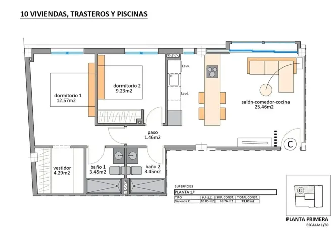 Prodej bytu 3+kk, San Pedro del Pinatar, Španělsko, 76 m2