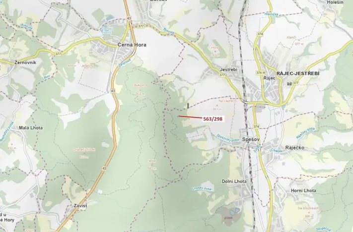 Dražba lesa, Spešov, 1372 m2