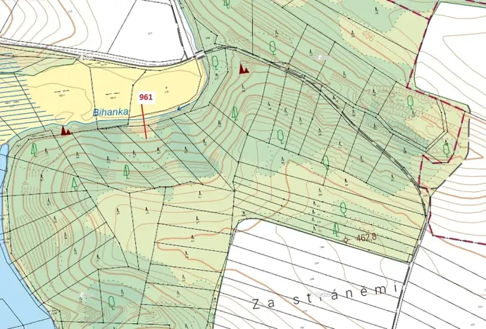 Dražba lesa, Mladoňovice, 961 m2
