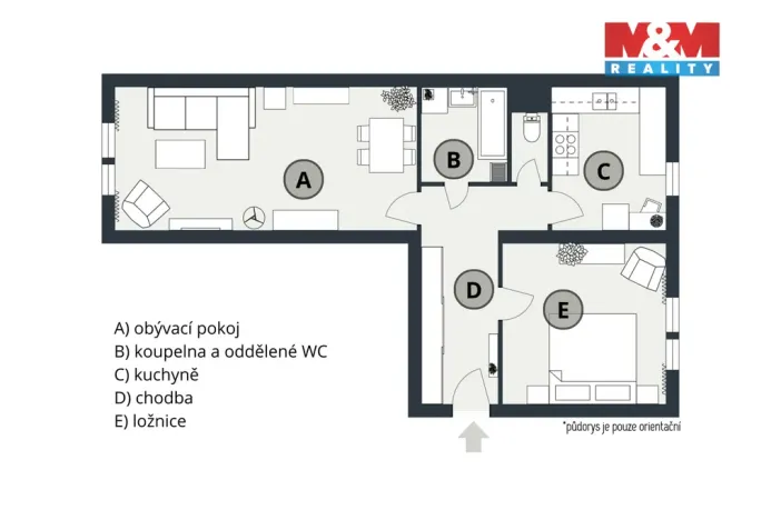 Prodej bytu 2+1, Nymburk, Rybářská, 54 m2