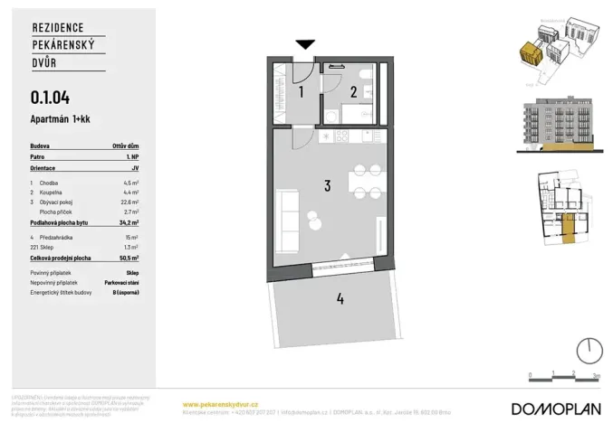 Prodej bytu 1+kk, Brno, Bratislavská, 34 m2