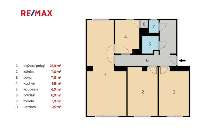 Prodej bytu 3+1, Týnec nad Sázavou, Husova, 84 m2