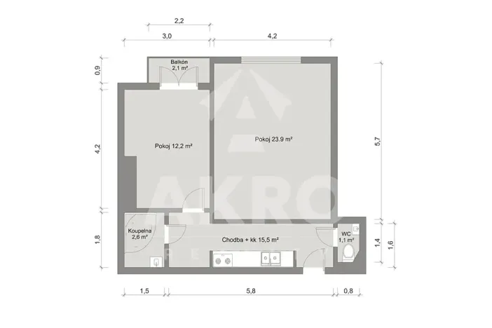Prodej bytu 2+kk, Praha - Střešovice, Za Hládkovem, 47 m2