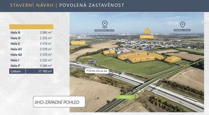 Prodej komerčního pozemku, Vestec, Hodkovická, 20035 m2