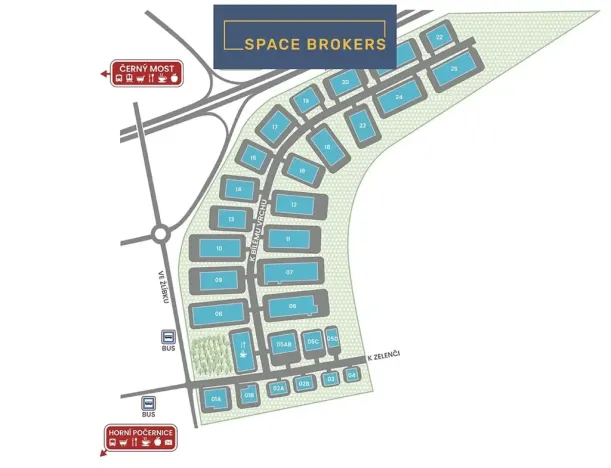 Pronájem kanceláře, Praha - Horní Počernice, K Bílému vrchu, 2000 m2
