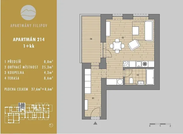 Prodej apartmánu, Javorník, 37 m2