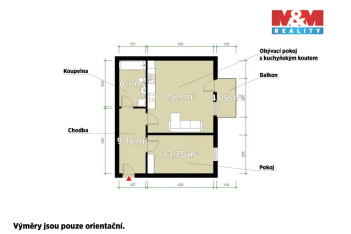 Pronájem bytu 2+kk, Plzeň, Kollárova, 58 m2