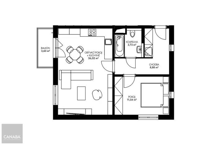 Prodej bytu 2+kk, Praha, 54 m2