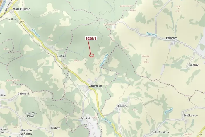 Dražba lesa, Zubrnice, 18 m2