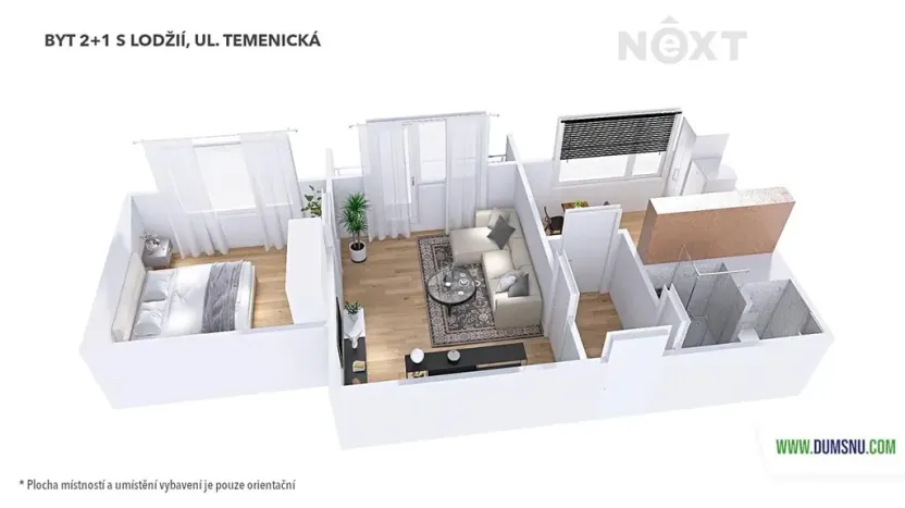 Pronájem bytu 2+1, Šumperk, Temenická, 43 m2