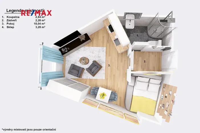 Pronájem bytu 1+kk, Jindřichův Hradec, Nádražní, 23 m2