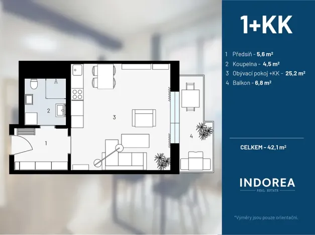 Pronájem bytu 1+kk, Praha - Vysočany, Fafkových, 35 m2