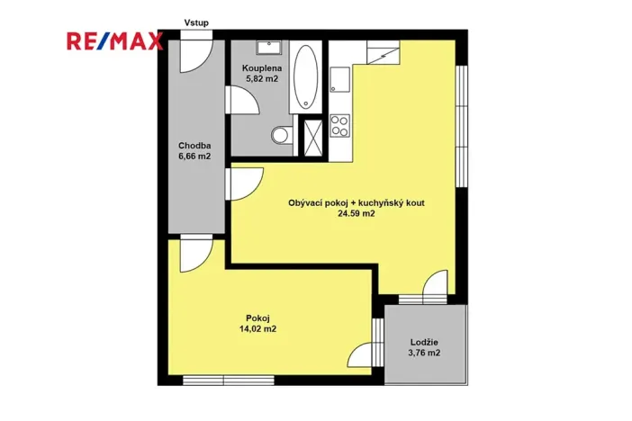 Pronájem bytu 2+kk, Poděbrady, Čechova, 54 m2